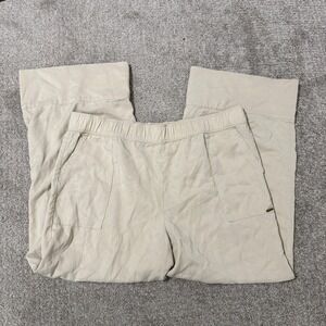 Cozy Earth Wide Leg Pants Beige Elastic Waist Pockets Large Cozy Lounge Casual